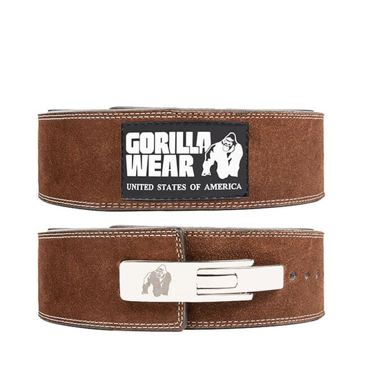 Gorilla Wear 4 Inch Powerlifting Lever Belt, Brown