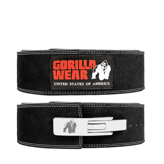 Gorilla Wear 4 Inch Powerlifting Lever Belt, Black
