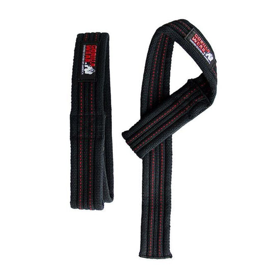 Gorilla Wear Hardcore Lifting Straps, Black/Red