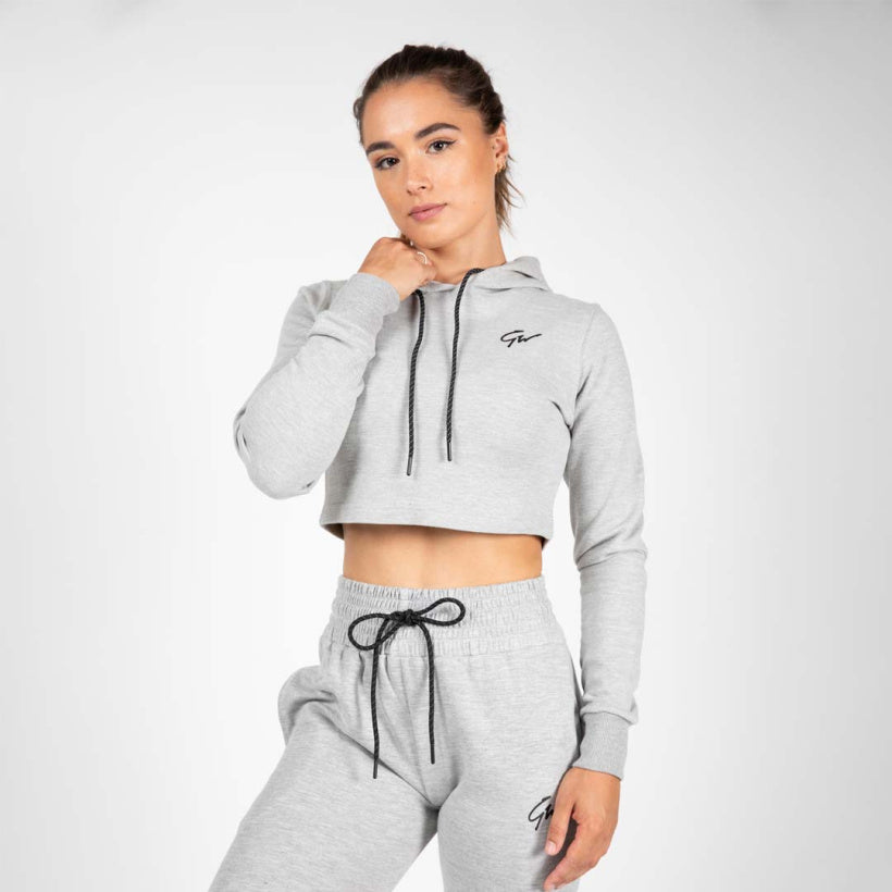 Gorilla Wear Pixley Crop Top Hoodie, Grey