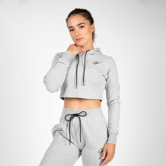 Gorilla Wear Pixley Crop Top Hoodie, Grey
