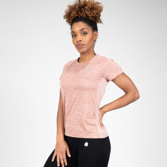 Gorilla Wear Monetta Performance T-Shirt, Salmon Pink