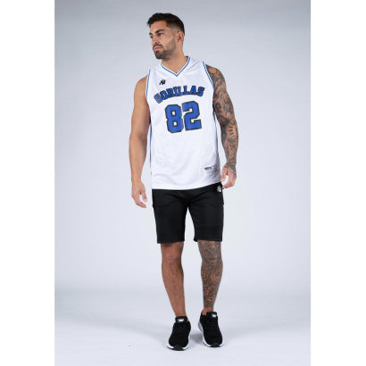 Gorilla Wear San Mateo Jersey Tank Top, White/Blue