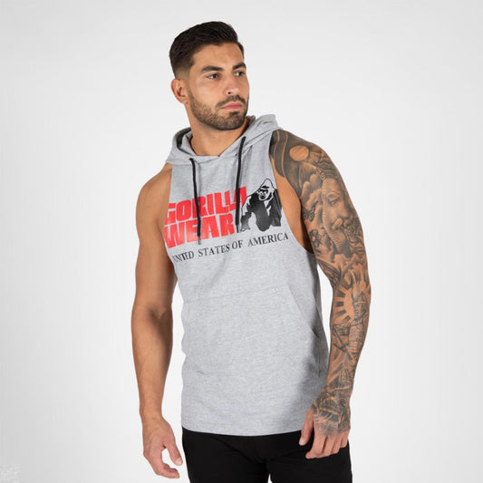 Gorilla Wear Rogers Hooded Tank Top, Grey Melange
