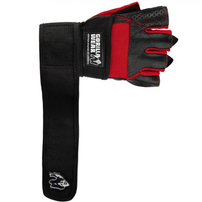 Gorilla Wear Dallas Wrist Wraps Gloves, Black/Red