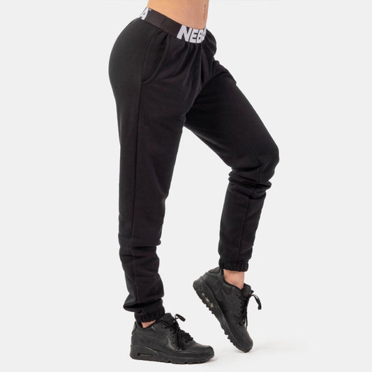 NEBBIA Iconic Mid-Waist Sweatpants, Svart