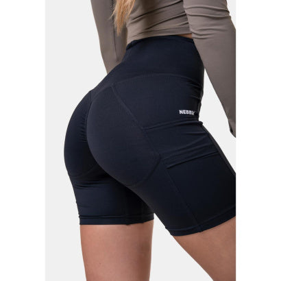 NEBBIA Fit Smart Biker Shorts, Black
