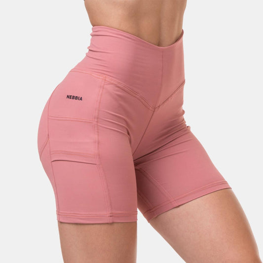 NEBBIA Fit Smart Biker Shorts, Old Rose