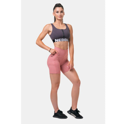 NEBBIA Fit Smart Biker Shorts, Old Rose