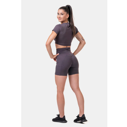 NEBBIA Fit Smart Biker Shorts, Marron