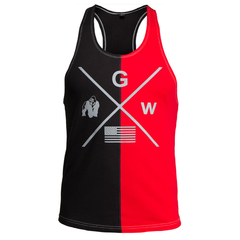 Gorilla Wear Sterling Stringer Tank Top, Black/Red