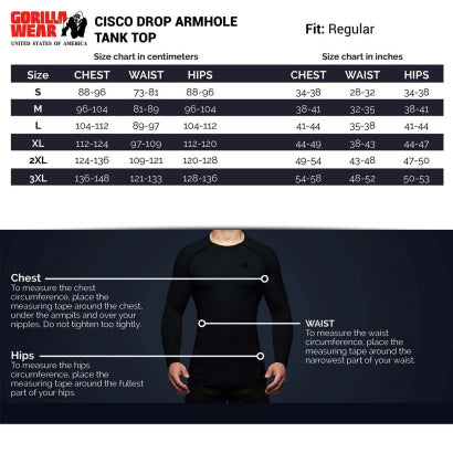 Gorilla Wear Cisco Drop Armhole Tank Top, Grey/Black