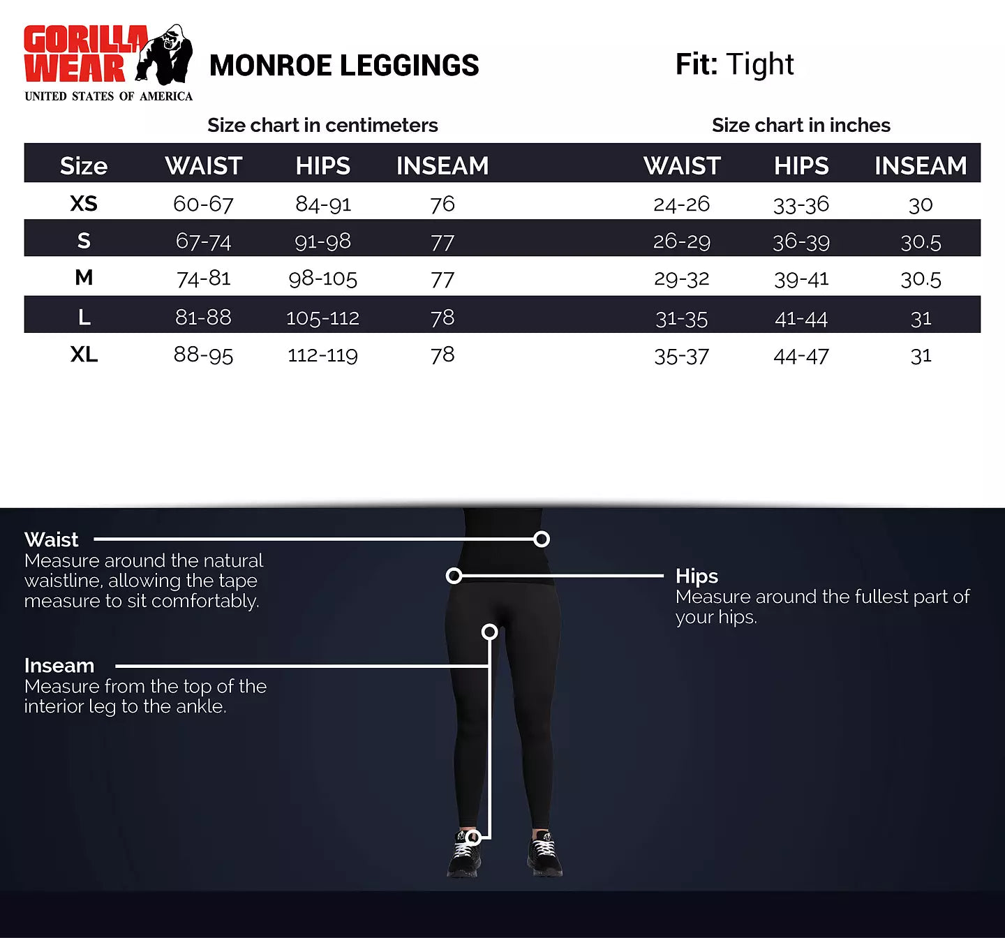 Gorilla Wear Monroe Leggings, Grey
