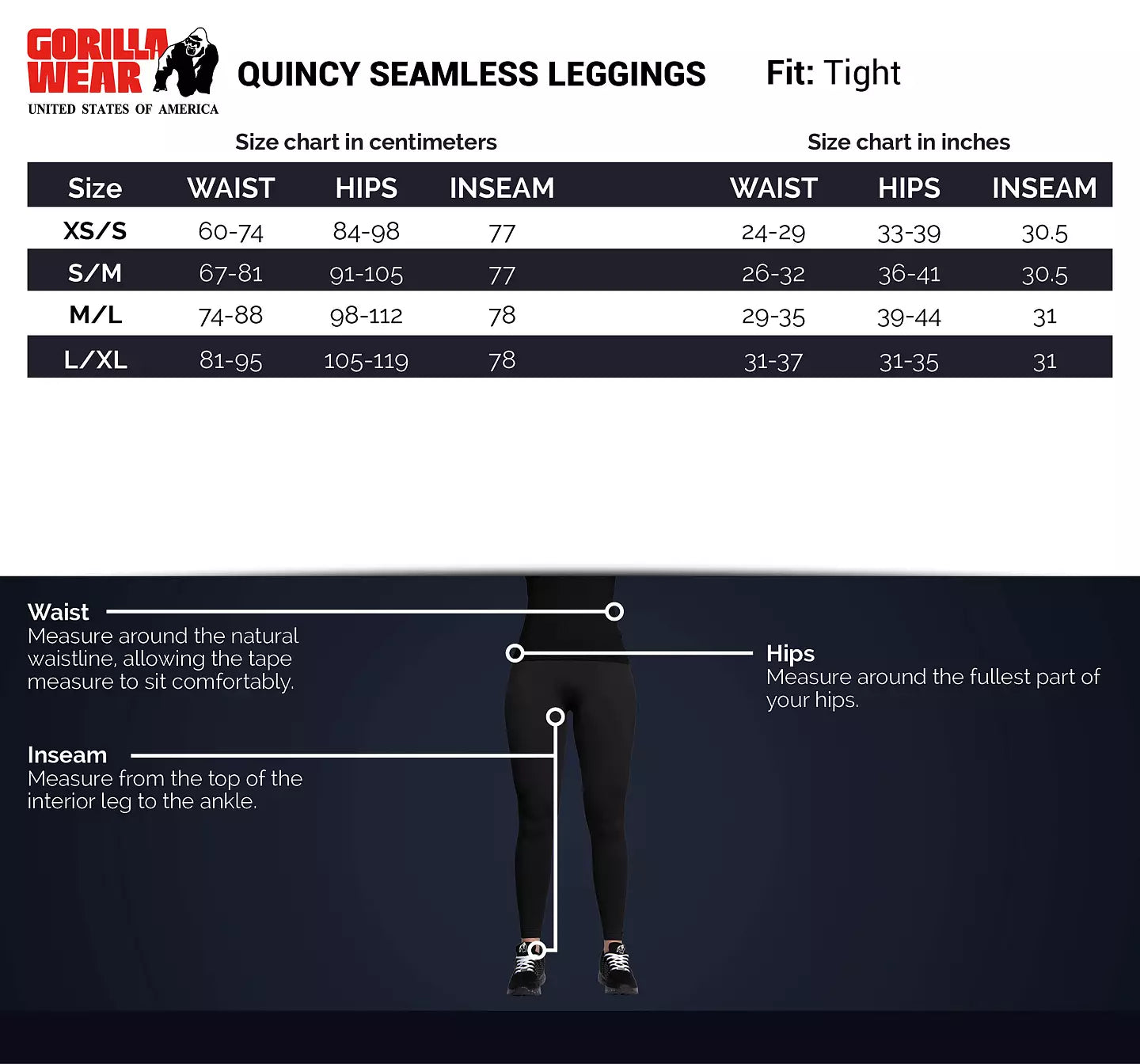 Gorilla Wear Quincy Seamless Leggings, Grey Melange