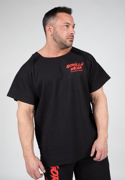 Gorilla Wear Augustine Old School Work Out Top, Black/Red