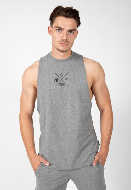 Gorilla Wear Cisco Drop Armhole Tank Top, Grey/Black